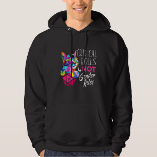Critical Rolls Not Gender Roles Dice Boardgame Cat Hoodie