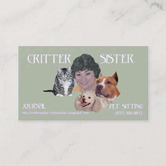 Critter Sister Business Card Visitenkarte (Vorderseite)