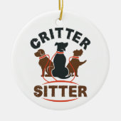 Critter Sitter Cute Pet Sitter Keramik Ornament (Vorne)
