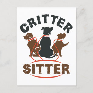 Critter Sitter für Niedliche Haustiere Sitter Postkarte