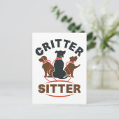 Critter Sitter für Niedliche Haustiere Sitter Postkarte (Stehend Vorderseite)