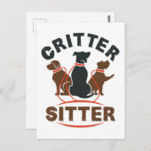 Critter Sitter für Niedliche Haustiere Sitter Postkarte (Vorne/Hinten)