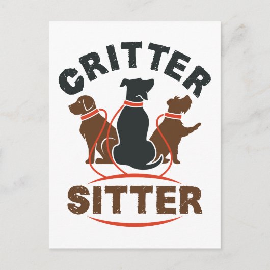 Critter Sitter für Niedliche Haustiere Sitter Postkarte (Vorderseite)