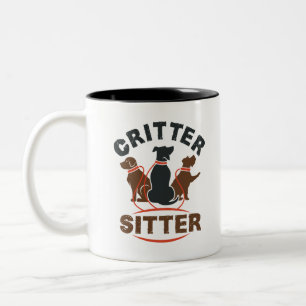 Critter Sitter für Niedliche Heimtiere Zweifarbige Tasse