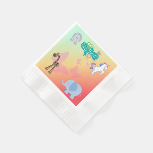 Critters and Butterflies Babydusche Napkins Serviette (Ecke)