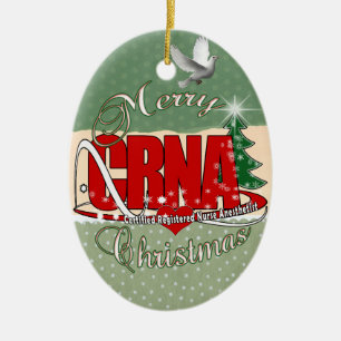 CRNA FROHE WEIHNACHTEN KrankenschwesterAnesthetist Keramik Ornament