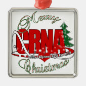 CRNA FROHE WEIHNACHTEN KrankenschwesterAnesthetist Silbernes Ornament (Vorne)