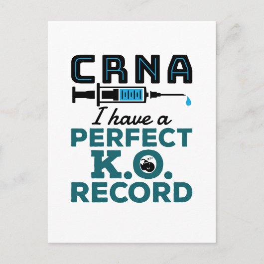 CRNA I habe einen perfekten K.O.-Rekord Postkarte (Vorderseite)