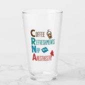 CRNA Kaffeespezialitäten Nickerchen Anästhesie Glas (Vorderseite)