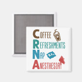 CRNA Kaffeespezialitäten Nickerchen Anästhesie Magnet (Vorderseite/Rückseite)