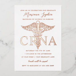 CRNA Krankenpflege Abschluss Gold Foil Einladung