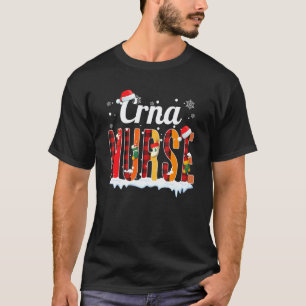 Crna Krankenschwester Weihnachten Rot Kariert Druc T-Shirt