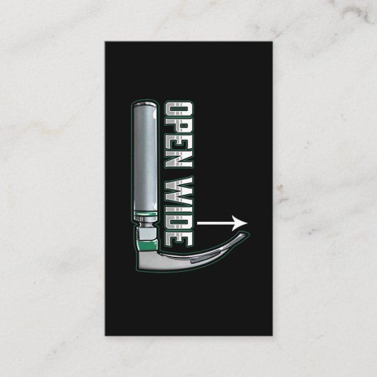 CRNA Laryngoskop Anästhesiologe Intubation Visitenkarte (Vorderseite)