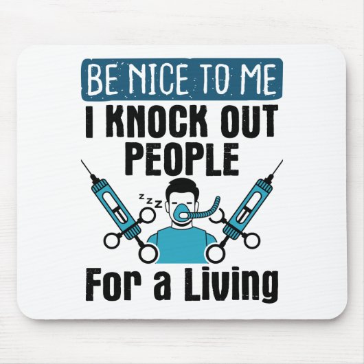 CRNA Nurse Anästhesist Anästhesist Knock Out Mousepad (Vorne)