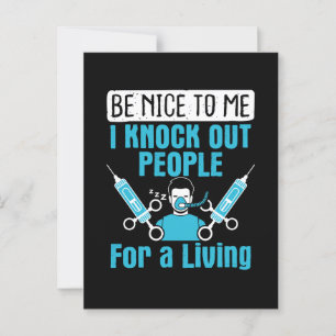 CRNA Nurse Anästhesist klopfen Leute aus Postkarte