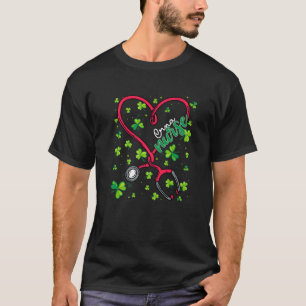 CRNA Nurse St Patricks Day Liebe Stethoscope RN Nu T-Shirt
