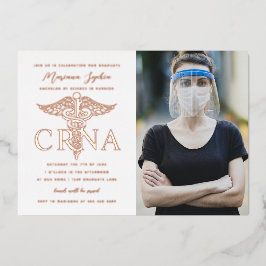 CRNA Nursing Abschluss Foto Gold Folieneinladung