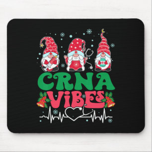 Crna Vibes Nurse Gnome Christmas Stethoscope Xmas Mousepad