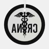 CRNA zertifizierte Geschenke für Krankenschwestern Ornament Aus Glas (Rückseite)