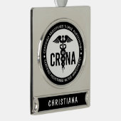 CRNA zertifizierter Krankenschwester Banner-Ornament Silber (Rechts)