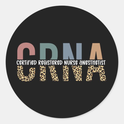 CRNA zertifizierter Krankenschwester Runder Aufkleber (Vorderseite)