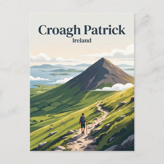 Croagh Patrick Irland Postkarte (Vorderseite)