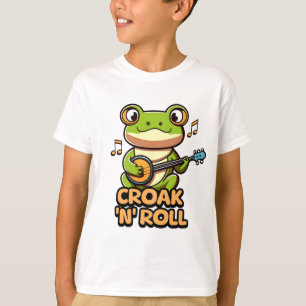 Croak 'N' Roll. Niedlicher Banjo Playing Frosch Ca T-Shirt