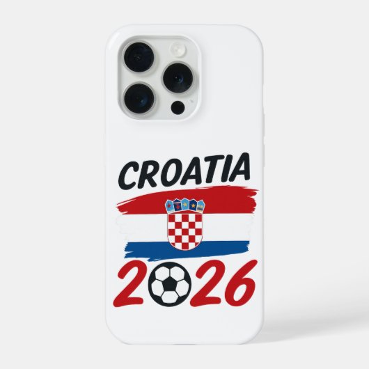 Croatia 2026 Soccer Fan Design Flag Colors iPhone Hülle (Rückseite)