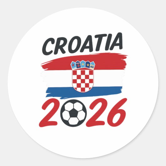 Croatia 2026 Soccer Fan Design Flag Colors Runder Aufkleber (Vorderseite)