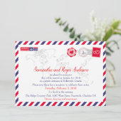 Croatia Air Mail Post Wedding Card Einladung (Stehend Vorderseite)