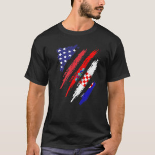 Croatia American Grown Flag USA Patriot Heritage T-Shirt