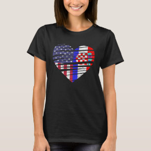 Croatia American Grown Heart USA Patriot Heritage T-Shirt