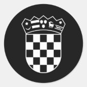 Croatia coat of arms, simple, checkerboard runder aufkleber (Vorderseite)