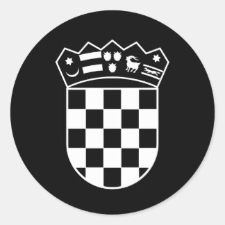 Croatia coat of arms, simple, checkerboard runder aufkleber