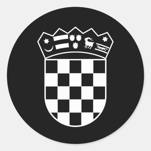 Croatia coat of arms, simple, checkerboard runder aufkleber (Vorderseite)
