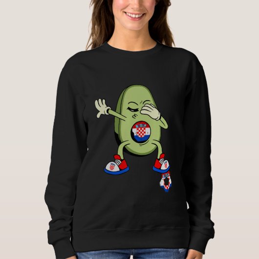 Croatia Dabbing Avocado Croatian Flag Hrvatska Soc Sweatshirt (Vorderseite)