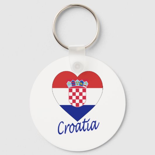 Croatia Flag Heart Schlüsselanhänger (Vorderseite)
