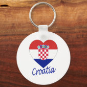 Croatia Flag Heart Schlüsselanhänger (Vorderseite)