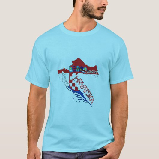 Croatia flag & map T-Shirt (Vorderseite)