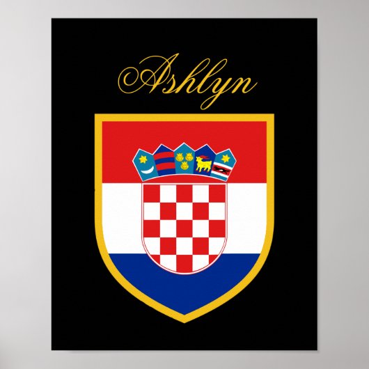 Croatia Flag Personalized Poster (Vorne)
