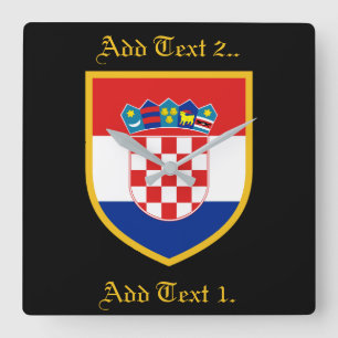 Croatia Flag Personalized Quadratische Wanduhr