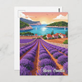 Croatia Hvar Lavendar Fields Postkarte (Vorne/Hinten)