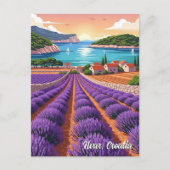 Croatia Hvar Lavendar Fields Postkarte (Vorderseite)