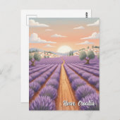 Croatia Hvar Lavendel Fields Postkarte (Vorne/Hinten)