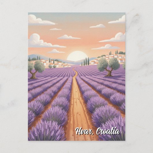 Croatia Hvar Lavendel Fields Postkarte (Vorderseite)