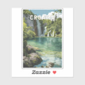 Croatia Illustration Travel Art Vintage Aufkleber (Blatt)