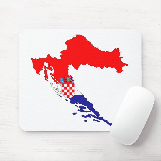 Croatia Map Country Borders Flag States Countries. Mousepad (Mit Mouse)