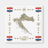 Croatia Map + Flags Magnet (Vorne)