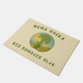 Croatia Olive Oil Vintage Label Art Fußmatte (Schrägansicht)