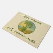 Croatia Olive Oil Vintage Label Art Fußmatte (Schrägansicht)